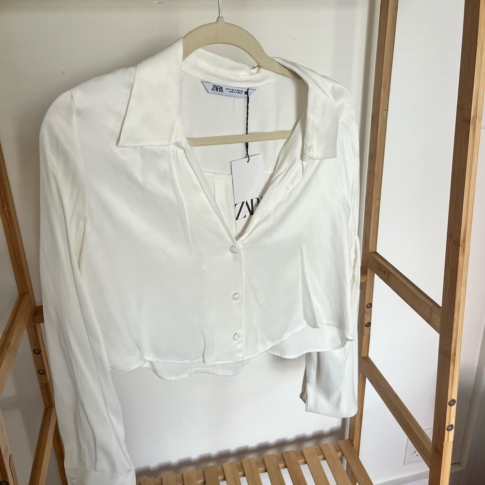 Zara white Button-Down Women's Shirt NWT